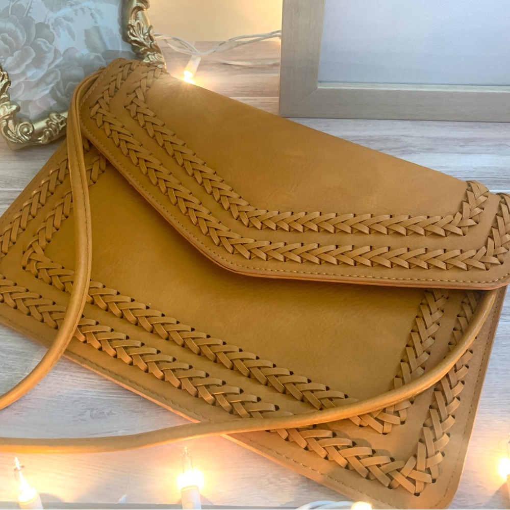 Artisan Leather Clutch Crossbody Purse with strap